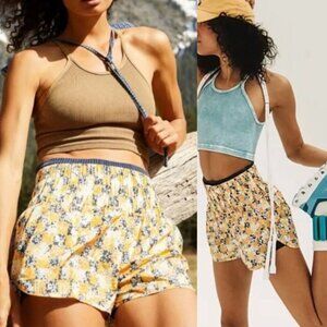 FP Movement Free People The Way Home Shorts Yellow Floral Print XS